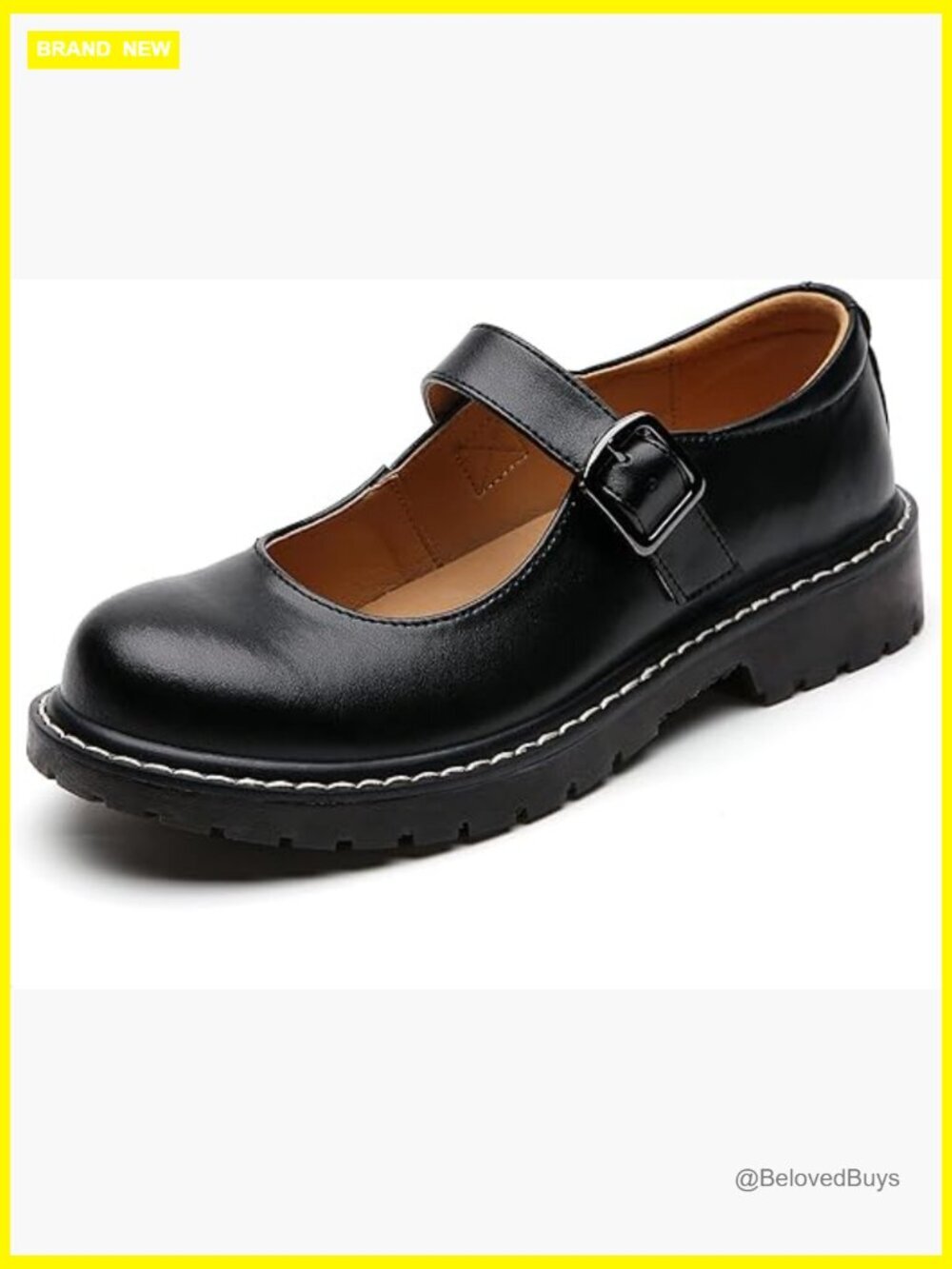 Leather Mary Jane Shoes Women Oxford Flats Non-Slip Ankle Strap Comfort Casual